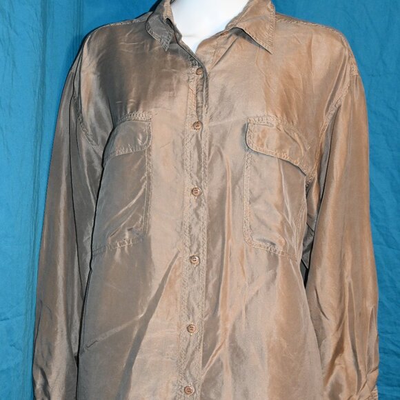 Silk Button Down Blouse - Picture 1 of 10